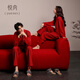Yuenei red pajamas wedding newlyweds long-sleeved suit bride and groom pure cotton men and women pair spring and autumn home clothes 88135 Lucky Red Men's L (Male 110-140 Jin Jin equals 0.5 kg / Female 110-120 Jin Jin equals 0.5 kg)