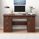 Humanities Chengjia Computer Desk Desktop Simple Office Desk Home Writing Desk Table Office Desk and Chair Set Adult Work Desk Highly Recommended Five Drawers with Cabinet Walnut Color 120*60cm