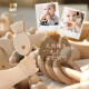 ShiningMoment Newborn Gift Box Baby Newborn Meeting Gift Male and Female Baby Wooden Toy Set One Hundred Days One Year Gift Log Toy Portable Gift Box Suitable for 0-3 Years Old Baby