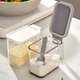 ASVEL Japanese-style seasoning box household plastic seasoning jar condiment storage box storage box with spoon white 480ml