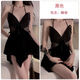 Los pijamas sexys están libres de pasión sexy y fuga de senos sin quitarse la tentación del uniforme para cubrir la cadera de la cadera, la falda, jugar al alto 3879 negro (túnica exterior + cinturón) M no solo mejorará a los hombres