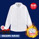 G.duck children's white shirt long-sleeved autumn and winter boys' shirt velvet cotton solid color bottoming shirt class uniform for middle-aged and older boys white velvet + tie size 170 recommended height around 165cm