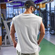 Lutielang sleeveless sports T-shirt fitness vest muscle training men's loose running vest quick-drying elastic breathable moonlight gray L