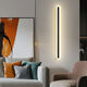 FENGLANQ light luxury minimalist one-word long wall lamp living room grille line TV background wall lamp simple bedroom bedside lamp black acrylic 100cm three-color variable light white light + warm light + medium light