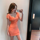 Xushansi Nachtclub sexy Frauenkleidung schlanker Nachtclub sexy Kleid Bad Massage Rock Kleidertechniker Arbeit Kleidung orange l l