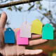 Plastic experimental small tag green plant flower label waterproof tag gardening seedling tag orchid plant 25*36 white 100 sheets