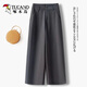Pant de pics de pic pour les pantalons d'été pour femmes, petite petite personne avec une taille haute tombant et un pantalon de pincement droit de printemps et d'automne 9923 # Black XL 29 [116-125jin [Jin est égal à 0,5 kg]]]