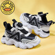 
G.DUCKKIDS little yellow duck boy sports shoes Spring and Autumn 2024 new mesh breathable children's shoes rotating button soft sole running shoes JJL-Black and white 683 (double net) size 37 size 23.6cm in length