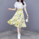 Yoekbird Vestido de gasa dulce francesa para mujeres en verano 2025 Nuevo temperamento Falda floral que abraza el set de dos piezas 9767# Blue Original Spot Set s