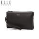 Bolso de hombres de Elle Homme, billetera de cuero de ciervo de capa superior, bolso de embrague de gran capacidad, bolso para hombres de moda 05451 regalo de cumpleaños marrón oscuro para novio