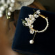QUAMER gold store style brooch, high-end women's 2022 new model, lily of the valley autumn and winter coat pin decoration large brooch