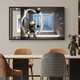 Chengzi Light luxury electric meter box decoration painting with clock distribution box cover without holes Modern simple hanging painting Astronaut clock K11965 45*35cm (block 35*25) black frame with cover