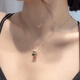 Medium red light luxury Korean pure 14K gold necklace pendant for women plain gold honeycomb honeycomb pendant cylindrical K gold clavicle chain gift height 7.8*width 11.5mm single pendant 14K not