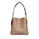 蔻驰（COACH）女包 Willow 22经典LOGO印花水桶包手提斜挎单肩包 棕色C3890B4NQ4
