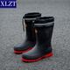 Xlzt modische Herren wasserdichte Schuhe Anti-Rutsch-Regenstiefel mittlerer Karten im koreanischen Stil Japaner Gummischuhe Schuhschuhe Waschwasserschuhe Erwachsene Regenstiefel Schwarze Einzelschicht 41 (255 mm)