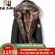 NLMN Winter Winter Wind Fur Integrated Mink Inner Inner Inner For Men's Casco Europeo y American Coat Europeo y American Gris L