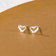 Hazel Orange 999 silver earrings for women with pierced ears, not prone to allergies, niche four-leaf clover foot white earrings that do not need to be picked for daily sleep, 999 silver heart-shaped pair