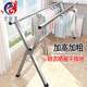 Stainless steel double pole clothes drying rack floor-standing folding retractable mobile indoor hanging clothes drying rack balcony cooling quilt rack stainless steel thickened double pole 2.0 meters + 2 piece set