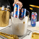 VINOS creative stainless steel ice bucket champagne bucket ice cube bucket ice grain bucket commercial home party large ice bucket wine bar black 4L+ ice clip
