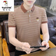 Woodpecker (TUCANO) men's striped POLO Paul shirt short-sleeved T-shirt men's summer pure. Cotton half-sleeved new high-end embroidered tops for men Y6626 Khaki 4XL 165-180 Jin Jin is equal to 0.5 kg