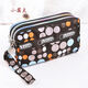 Mangcang three zipper fabric wrist clutch bag women fashion versatile cartoon student bag long change key mobile phone bag style love