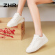 ZHR white shoes for women 2024 spring new student versatile shoes retro low-cut flat-soled sports and leisure sneakers for women white 38