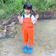Children's one-piece water play overalls, sand play clothes, rain pants and rain boots for men and women, children's pink overalls, height 90-shoe size 24