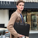ELLE HOMME Business Men's Briefcase Nylon Composite Canvas Handbag Casual Computer Bag Men's Bag 03510 Black