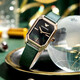 
Emporio Armani watch ladies small square watch full of stars European and American watches fashionable small green watch quartz watch Valentine's Day gift for girlfriend AR11149 [Peacock green/small square watch]