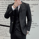 Xichen large size suit suit for men loose slimming formal suit jacket groom groomsman wedding dress two-piece black two-piece set 3XL (recommended 150-165)