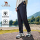 
Camel sports trousers men's woven plus velvet trousers water-repellent anti-static casual trousers C14CAY6623, Phantom black, men M