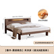 
Original solid wood bed Modern simple double bed 1.8 meters Nordic master bedroom large bed Oak solid wood bed L701V [high body black walnut color] 1.5*2.0 meters - single bed luminous bed