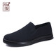 Shiju Old Beijing Cloth Shoes Men's 2026 New Men's Shoes Traditional Cloth Shoes Slip-On Comfortable Lightweight Breathable Casual Shoes Black 40