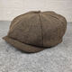 Mo Zilan painter hat men beret ins octagonal hat blood gangster hat razor party newspaper boy autumn and winter woolen bud hat black stripes medium size M/L56-58cm