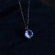 KOSK tanzanite pendant Japanese 18K gold plated natural 925 silver single diamond simple female niche gift 18K gold tanzanite necklace