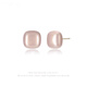 Qi Xiaomi s999 Silver Needle Small Sugar Cube Pearl Earrings Feminine High-end Imitation Pearl Earrings 2025 New Light Luxury Earrings Apricot Sugar Cube Pearl Earrings 999 Silver Needle