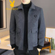 Veste Playboy (Playboy) pour homme d'automne et d'hiver en laine de laine hivernale Nouveau revers court haut de gamme haut de gamme Veste décontractée chaude et épaissie. Gray H856 XL125-145Jin [Jin est égal à 0,5 kg]