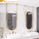 Nordic light luxury suspender oval bathroom mirror ceiling suspended luminous mirror hotel B&B bathroom makeup hanging mirror non-luminous 50*80 total height 120cm