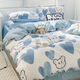 Mirror Moon Picture Internet celebrity washed cotton bedding spring and autumn student single dormitory sheets three-piece quilt cover men's summer Lucky Bear K 1.8m four-piece set 1.8x2.2m