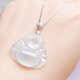 Fat Donglai's same style as Buddha's buckle head 18k gold pendant jadeite Guanyin lanyard necklace sterling silver buckle connector straight hole white gold 925 gold