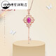 Dunzhu Tourmaline Necklace Key Pendant Fashion Palace Retro Simple Pigeon Blood Red Diamond 18K Gold Clavicle Chain Marquise Tourmaline Pendant