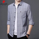 Pierre Cardin Algodón puro Camisa de manga larga Camisa de manga larga para hombres y otoño de mediana edad y ancianos a cuadros a cuadros sueltos de algodón de algodón de algodón de gran tamaño 6626 gris [con terciopelo en espesado] 190/4xl recomendado 175-190Jin [Jin equivale a 0.5 kg]