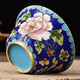 Zhangjiayuan Peking traditionelle Handwerk Cloisonné Cover Bowl Copper Reifen Cloisonné Emaille Tea Bowl Tee Set 4-Zoll-Cover Bowl Pfingstrostblumen Ausländische Kunst Handwerk chinesischer Stil kleines Geschenk gelbgelb gelb