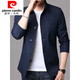 Pierre Cardin Spring et Automne Men's Business Veste. Portez un style coréen mince de couleur de couleur unie et jeune. Veste nj1048 bleu foncé L [Recommandé 110-130jin [Jin est égal à 0,5 kg]]