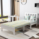 
Wooden Master simple solid wood sofa bed for small household apartment folding living room multi-function dual-purpose office balcony telescopic single bed with 1.5 m wide outer width, coconut brown cushion (please note the color of the cloth cover)