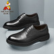 Scarecrow Leather Shoes Men's Formal Shoes Men's Business Casual Shoes Men's 72014 Striped Black 42