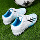 FEELACES children's football shoes Velcro buckle boys TF broken nails football shoes girls short nail training shoes anti-slip soft sole 6199 white moon broken nails 32