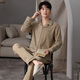Catman (MiiOW) men's German velvet pajamas men's autumn and winter thickened heating and warm cardigan long-sleeved casual home clothes set 26M9195 L
