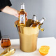VINOS stainless steel ice bucket ice cube bucket creative large ice bucket commercial bar KTV champagne beer red wine bucket home large ice bucket 5L-gold + ice clip