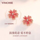 Ginqianhui 999 sterling silver peach blossom earrings for women, 2025 new earrings, Valentine's Day birthday gift for girlfriend, peach blossom earrings/999 pure silver + seven warehouse delivery/next day delivery, peach blossoms can be rotated/Valentine's Day girl gift/exquisite gift box for wife